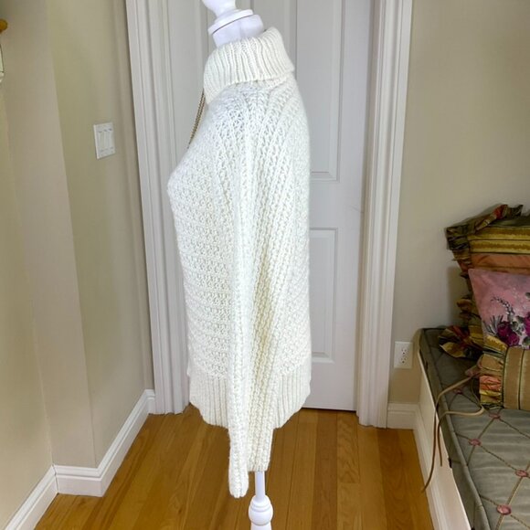 Jones NY Sweater Turtleneck Chunky Knit Ivory Cream Wool Blend  (L) - Picture 2 of 7